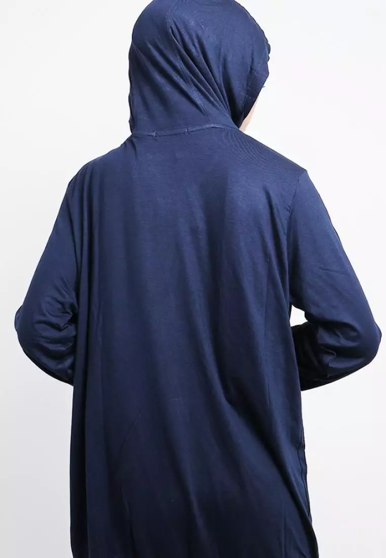 LO024 Hoodie Dress Wanita Ladies Evocot Katakana Navy