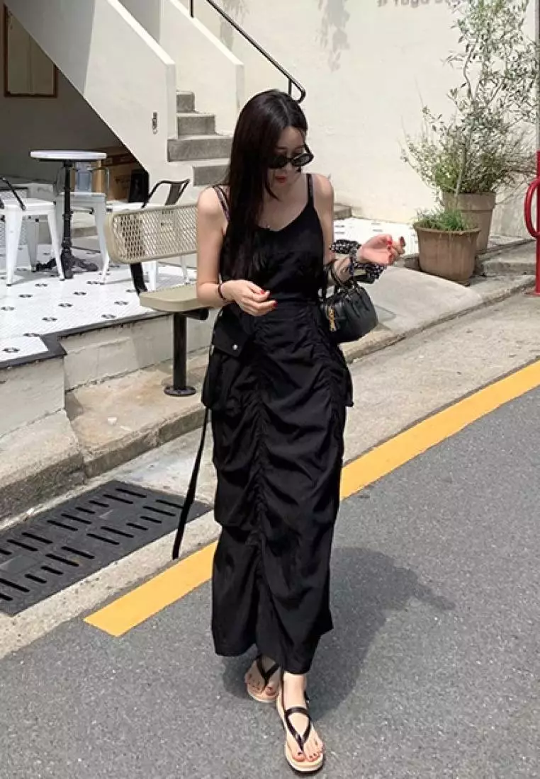 Japanese style simple suspender dress K061401BK