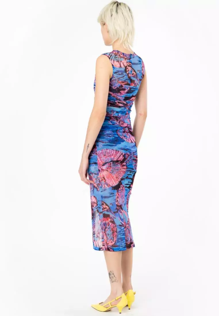 Buy Pinko Mesh dress with chemical sea print 2025 Online