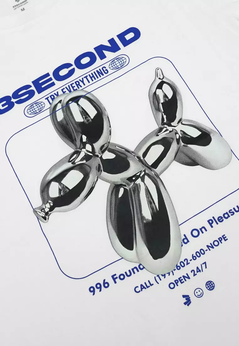 3Second Men's T-Shirt Short Sleeve Regular Fit Cotton Y2K OL-C590425