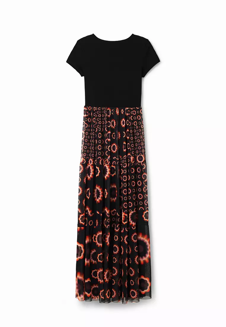 Desigual Woman Geometric combination midi dress.