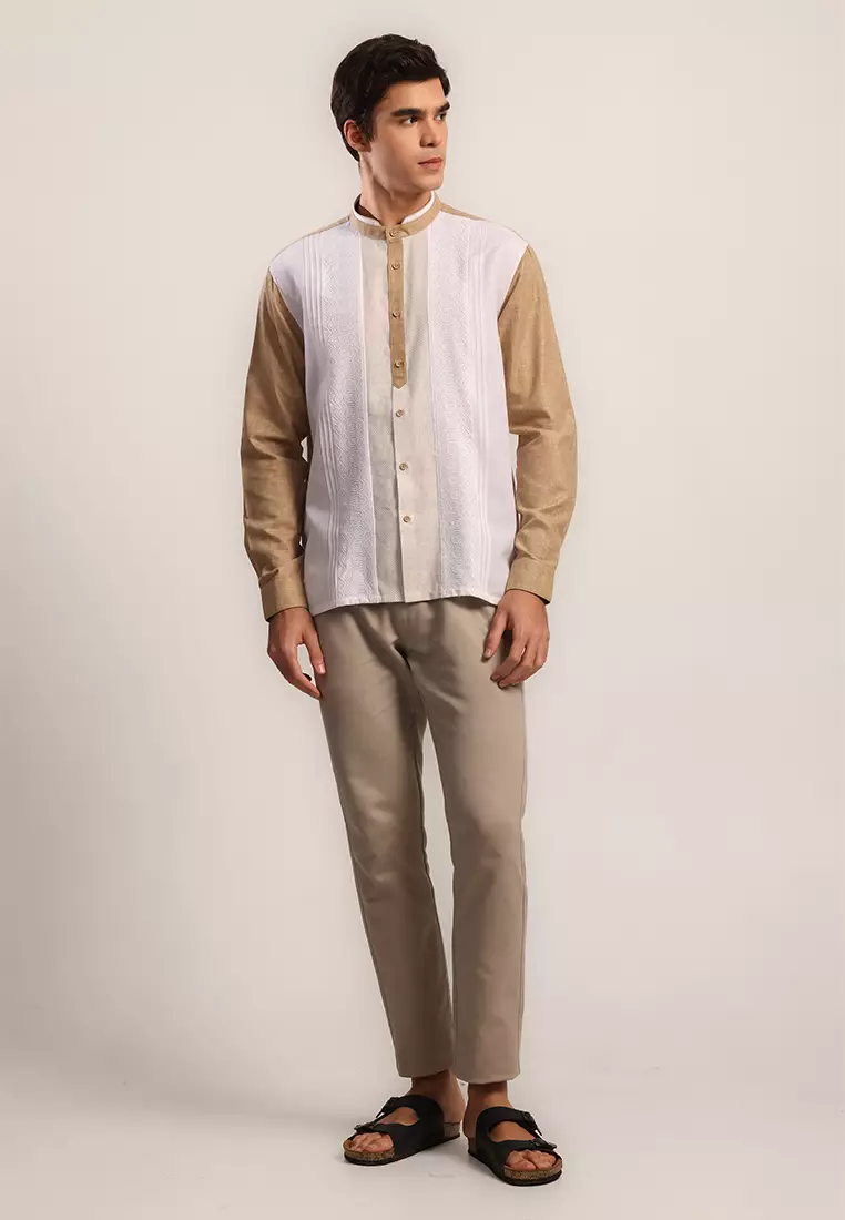 MOC Kemeja Koko Lengan Panjang Pria Bagdad - Khaki