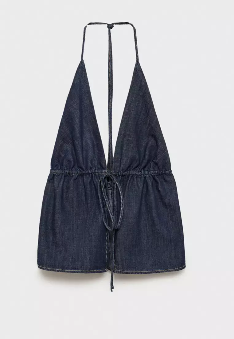 Denim Top With Bow
