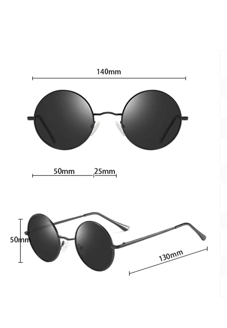 Metal Material Round Frame Sunglasses WD801
