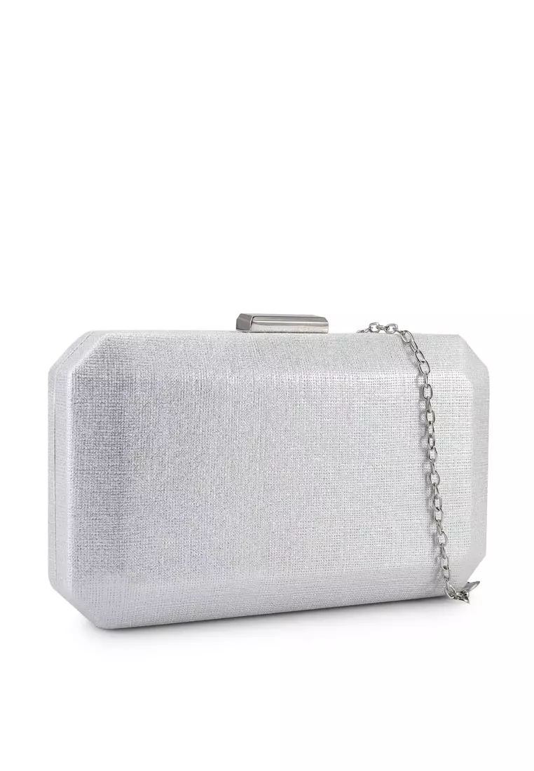 White on sale silver clutch