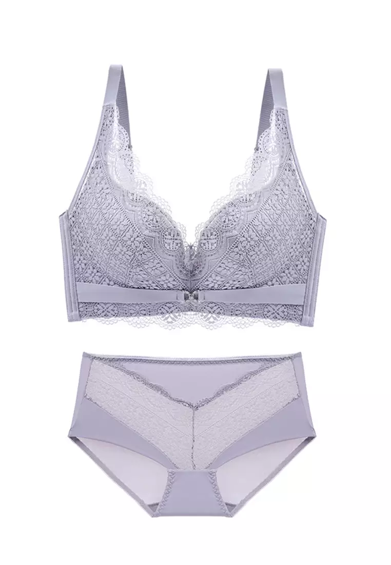 Elegant Lace Push Up Bra Set With Rhinestone Detailing And Matching  Breathable Cotton Crotch Underwear From Luo04, $8.72