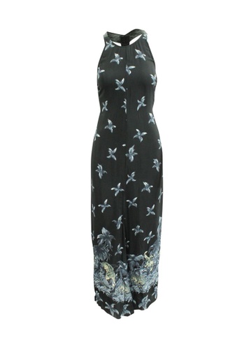 Reformation black Pre-Loved reformation Black Print Maxi Dress with leather straps F59D6AA7462911GS_1