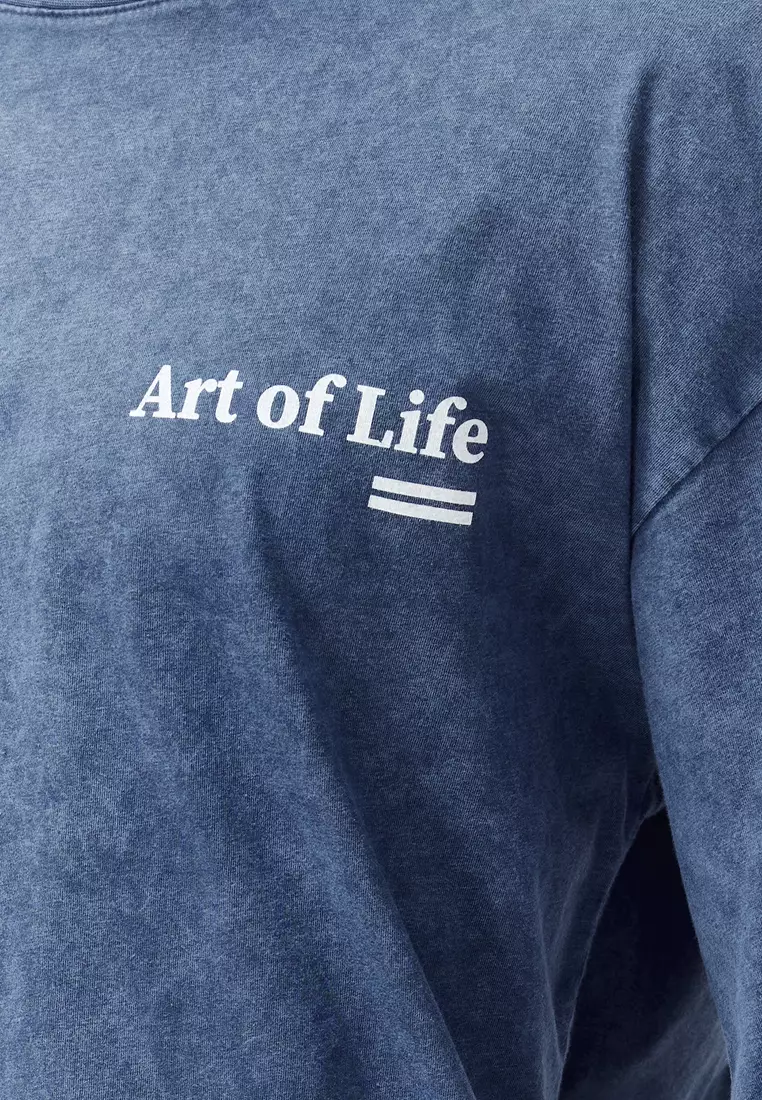 Faded-Effect Printed T-Shirt