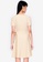 ZALORA BASICS beige V Neck Button Down Fit and Flare Dress FF480AAD997C4CGS_2