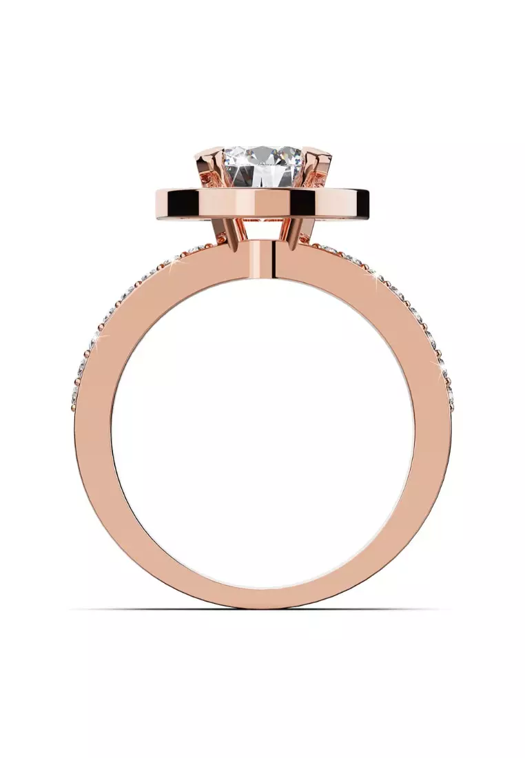 Bloom Halo Ring Embellished with SWAROVSKI® crystals - Rose Gold/Clear