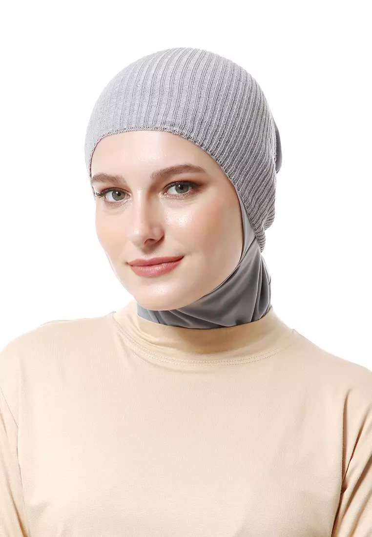 Irma Ciput Muslimah Wanita Motif Polos Simple Fashion Women - Grey