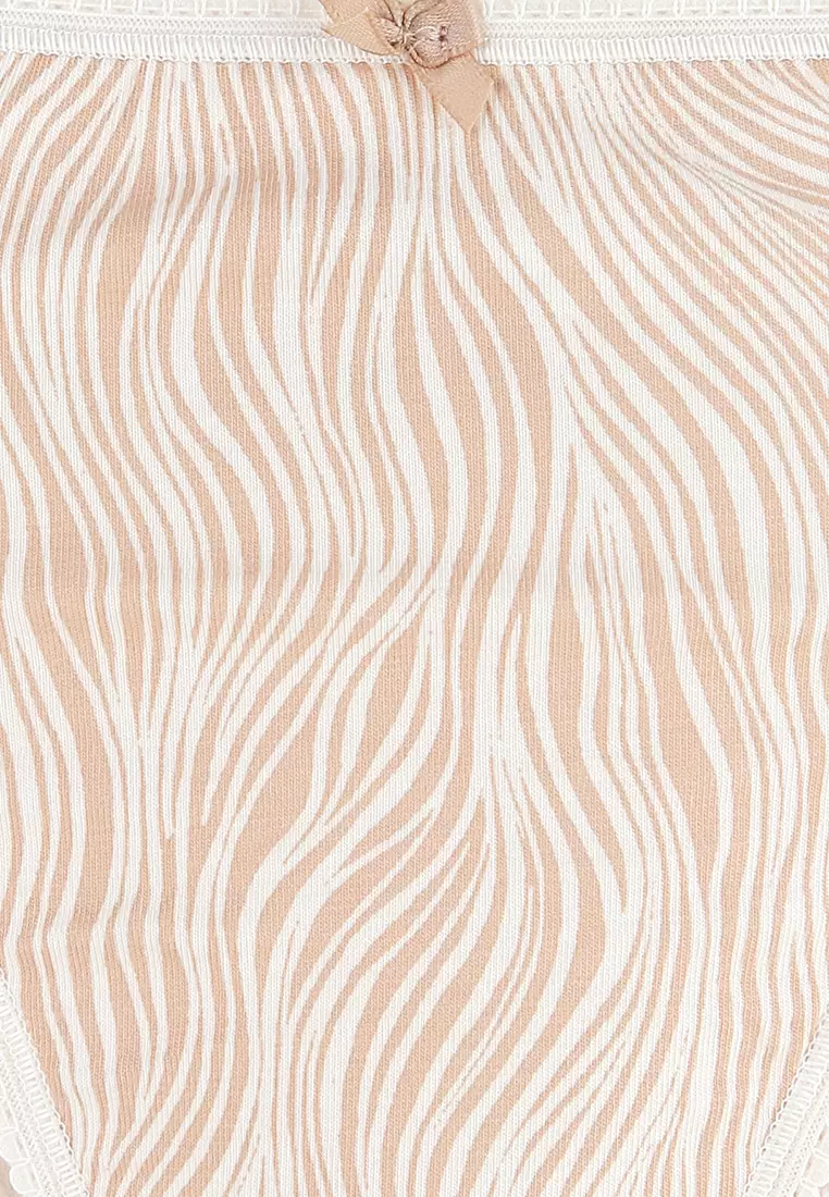 5pk Cotton Lycra High Leg Knickers