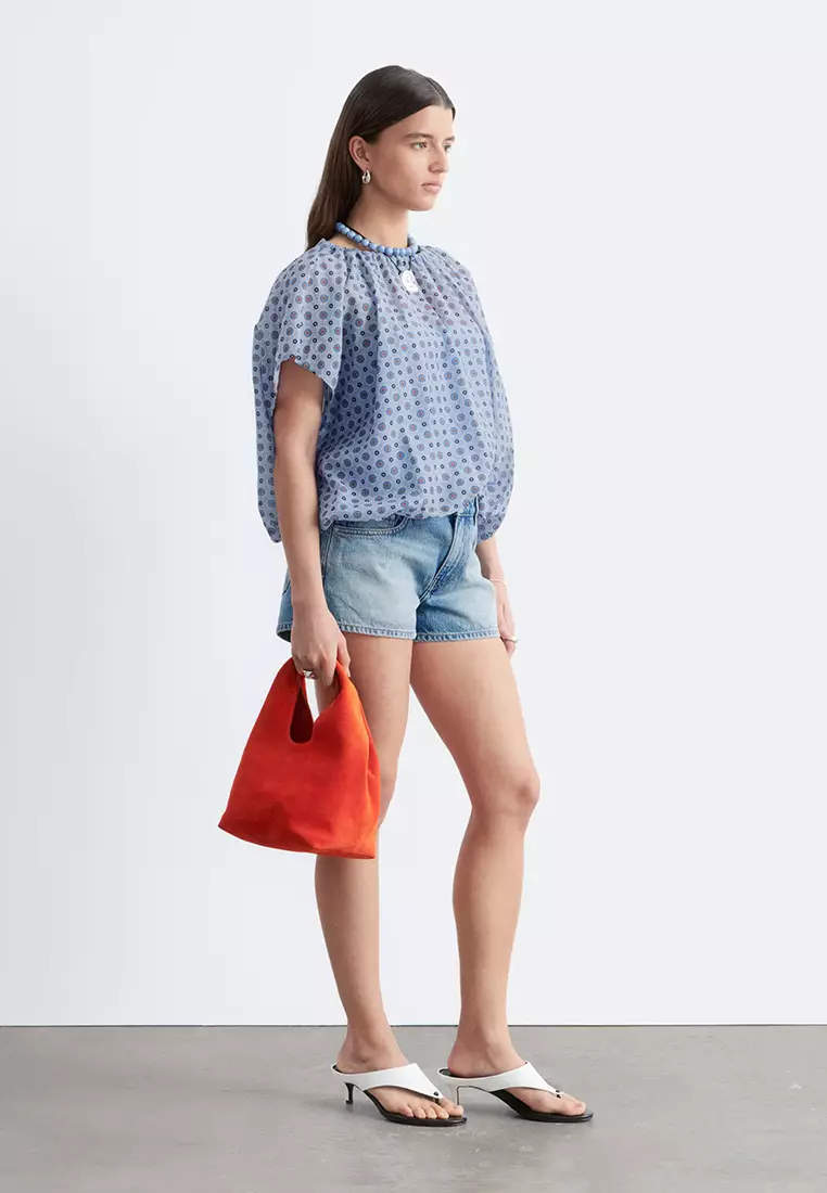 Printed Balloon Blouse