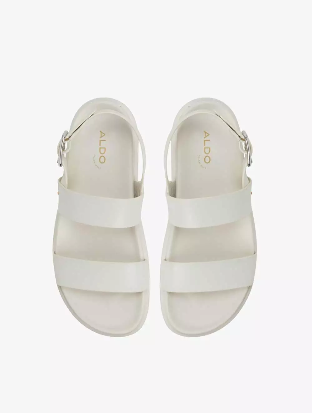 ALDO LAROISEAN FOOTBED SANDALS - WHITE/BONE
