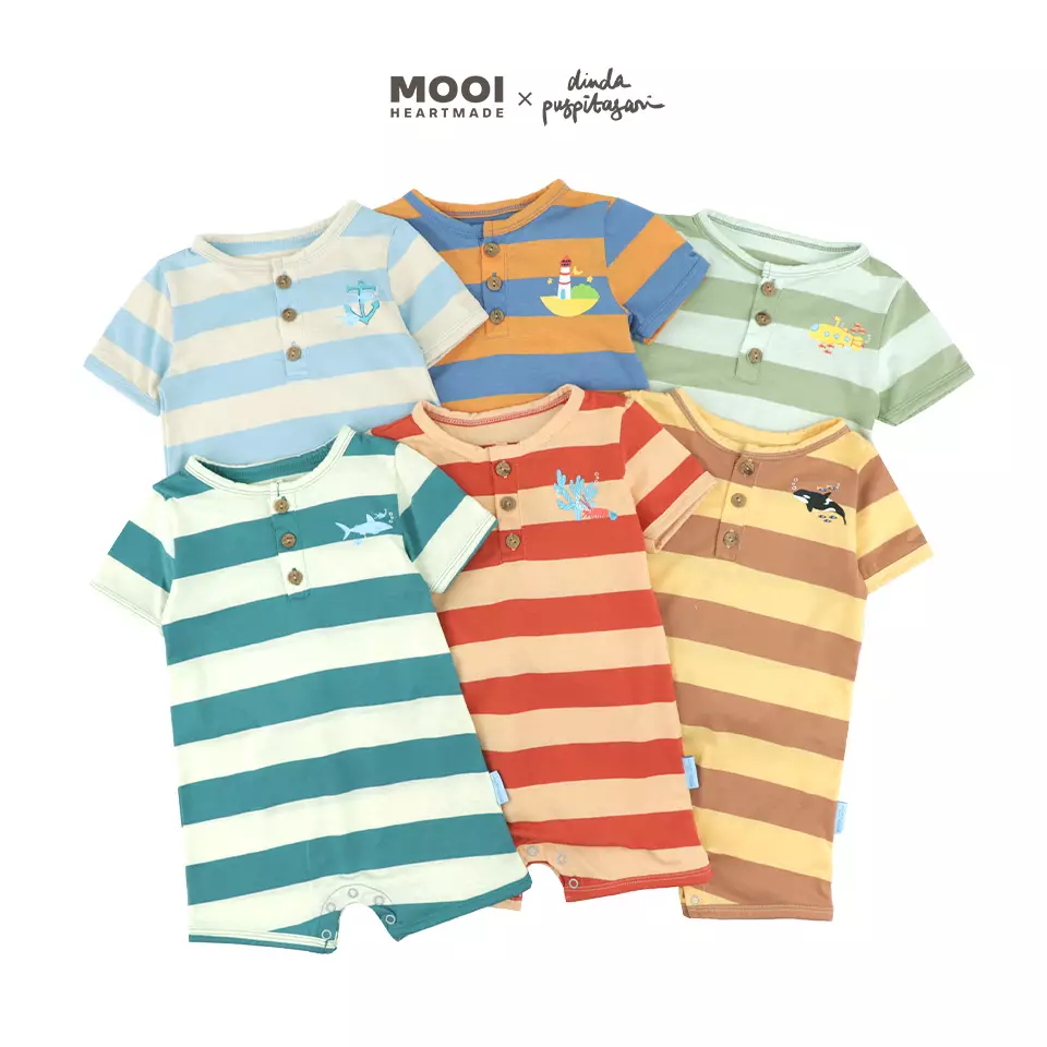 Mooi X Dinda Puspitasari Jumper Bayi Noel Striped Jumper - Orange