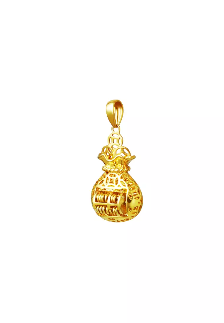 TOMEI Money Bag Abacus Pendant, Yellow Gold 916