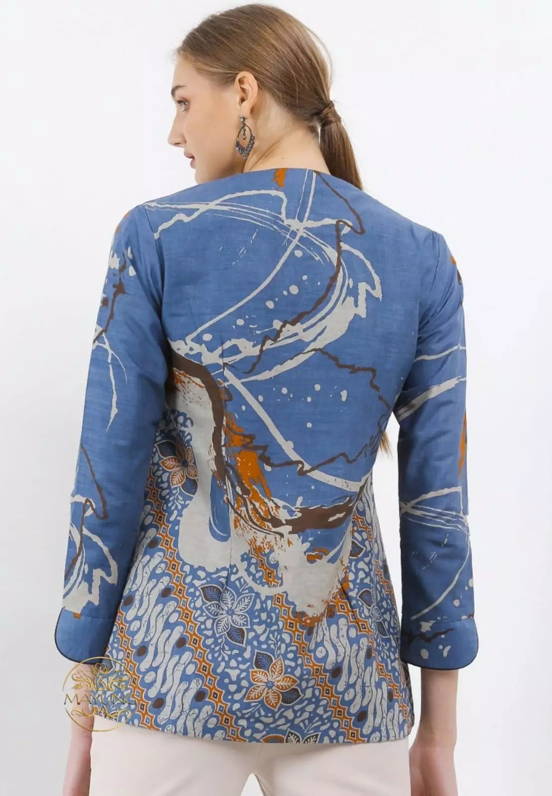 Blouse Batik Dwipangga Blu Premium Slimfit Modern