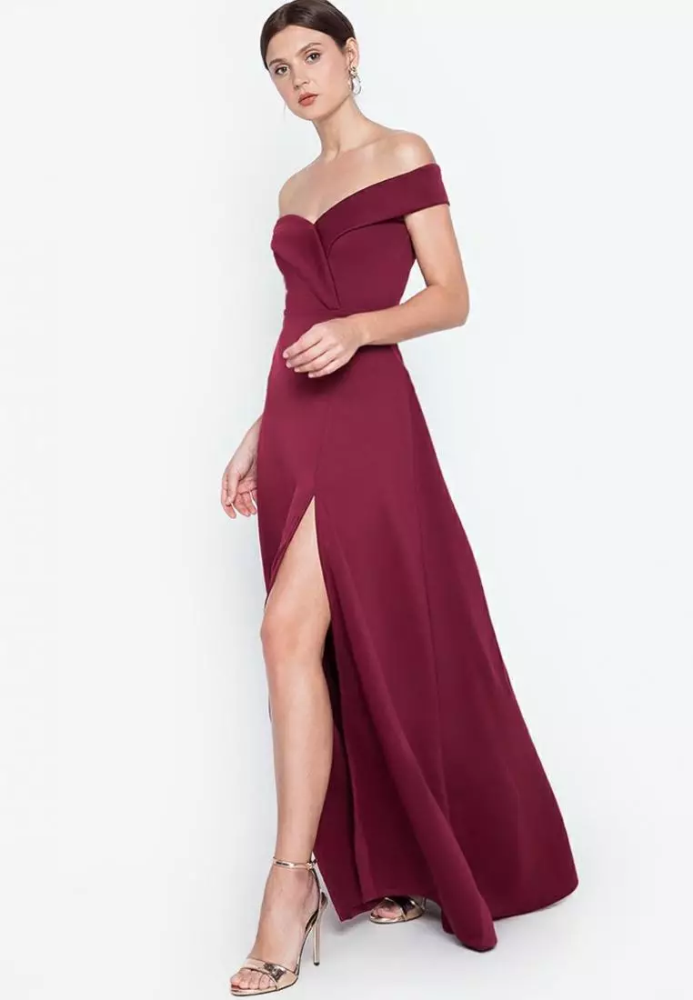Bella Off-the-Shoulder Wrap Maxi Dress