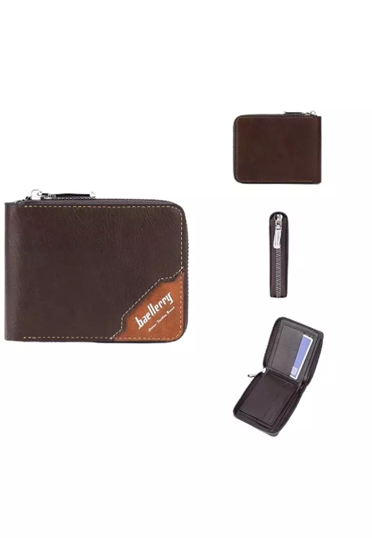 Dompet Pria Bahan Kulit PU Leather D5104 ORIGINAL - Dark Brown