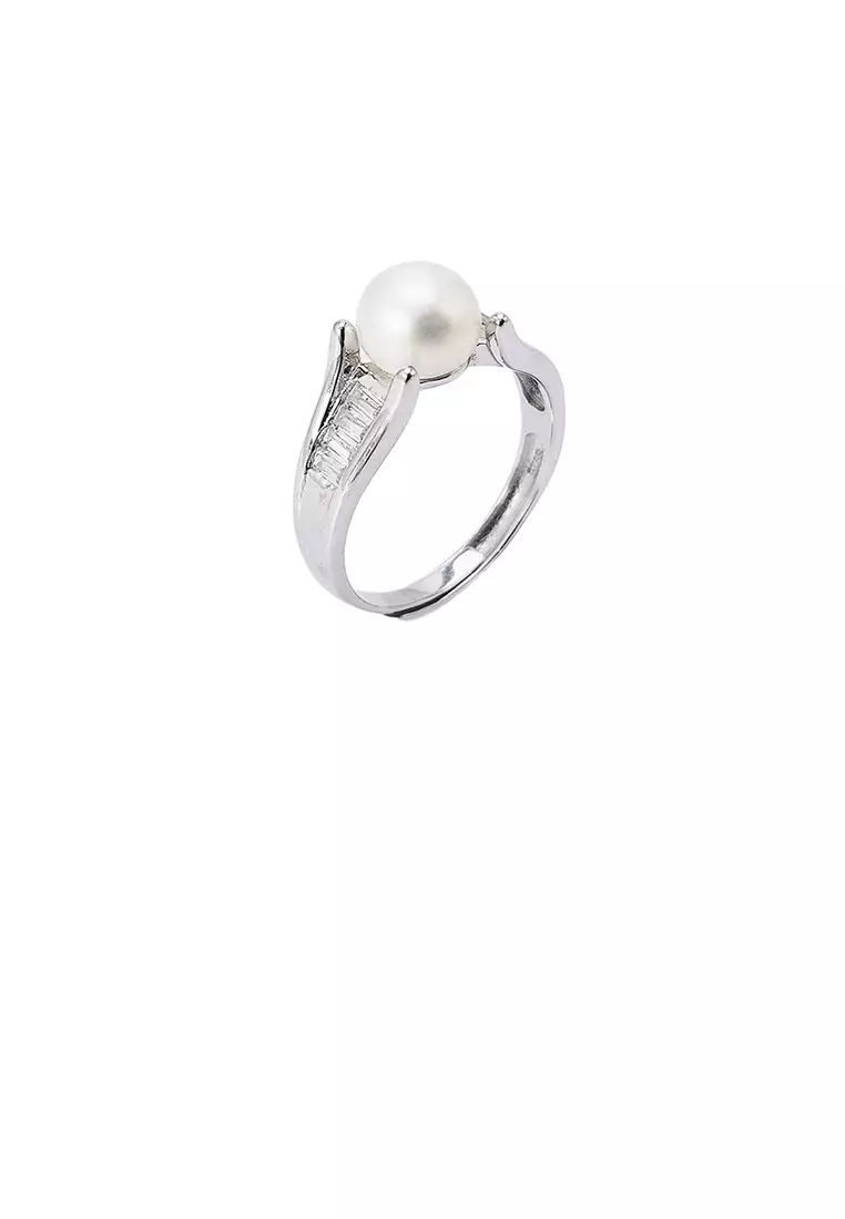 Buy Glamorousky 925 Sterling Silver Simple Fashion White