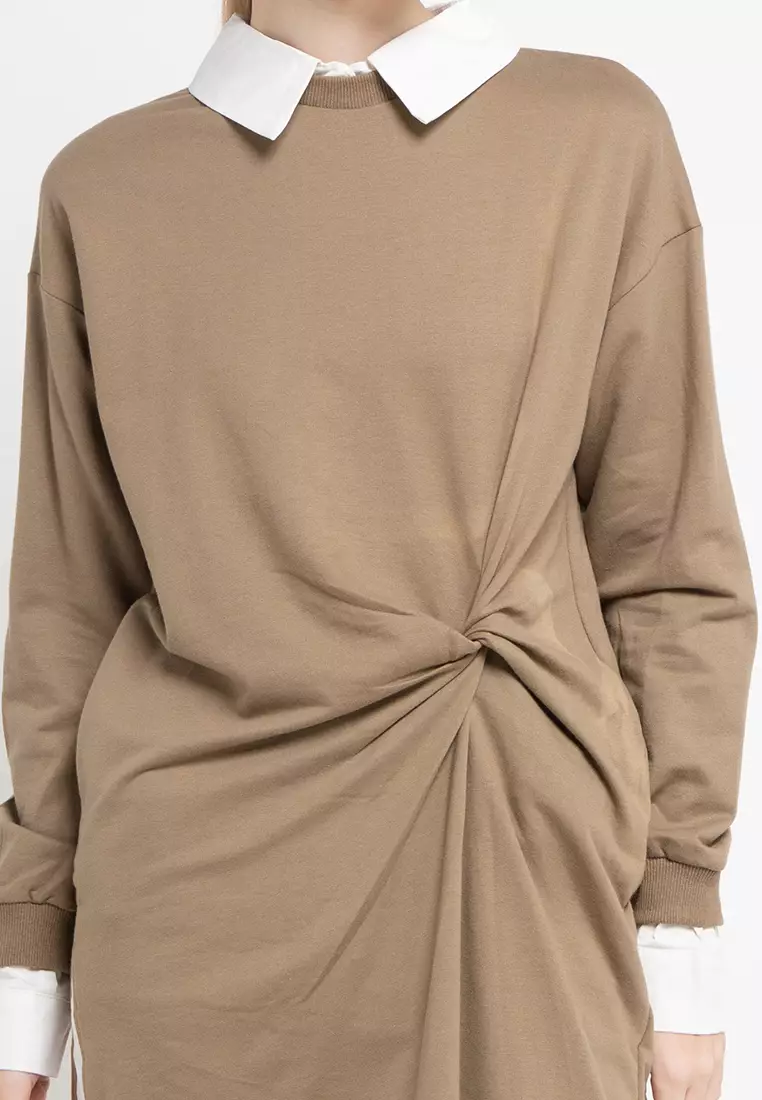 Front Knot Midi Dress