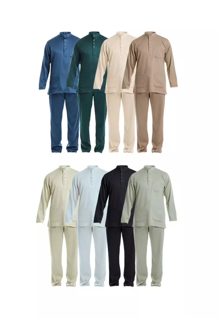 Alain Delon Baju Melayu Cekak Musang Dewasa - 19026005-31TintedAquaBlue