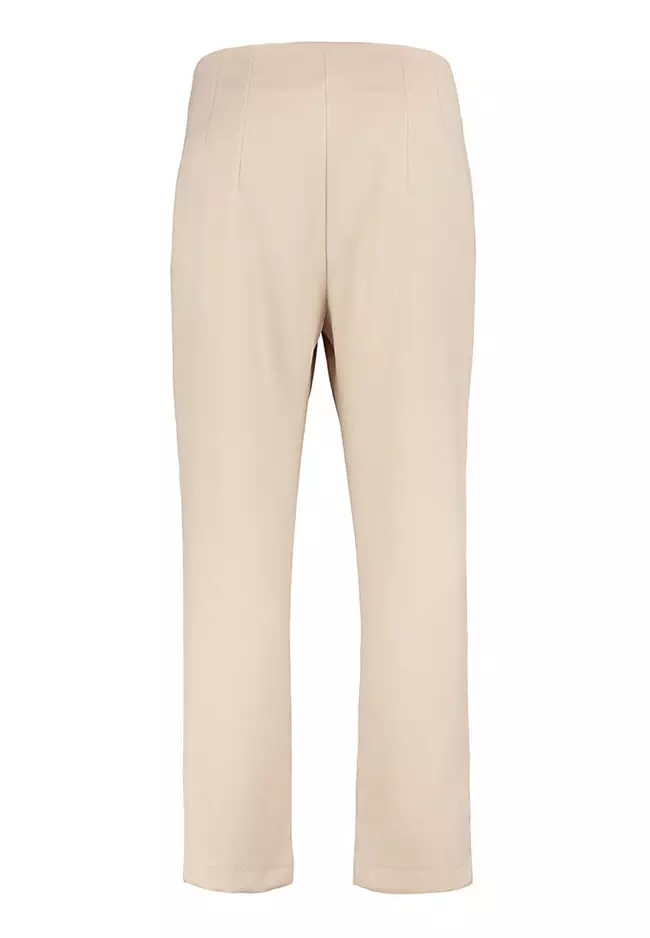 Plus Size Cigarette Woven Trousers