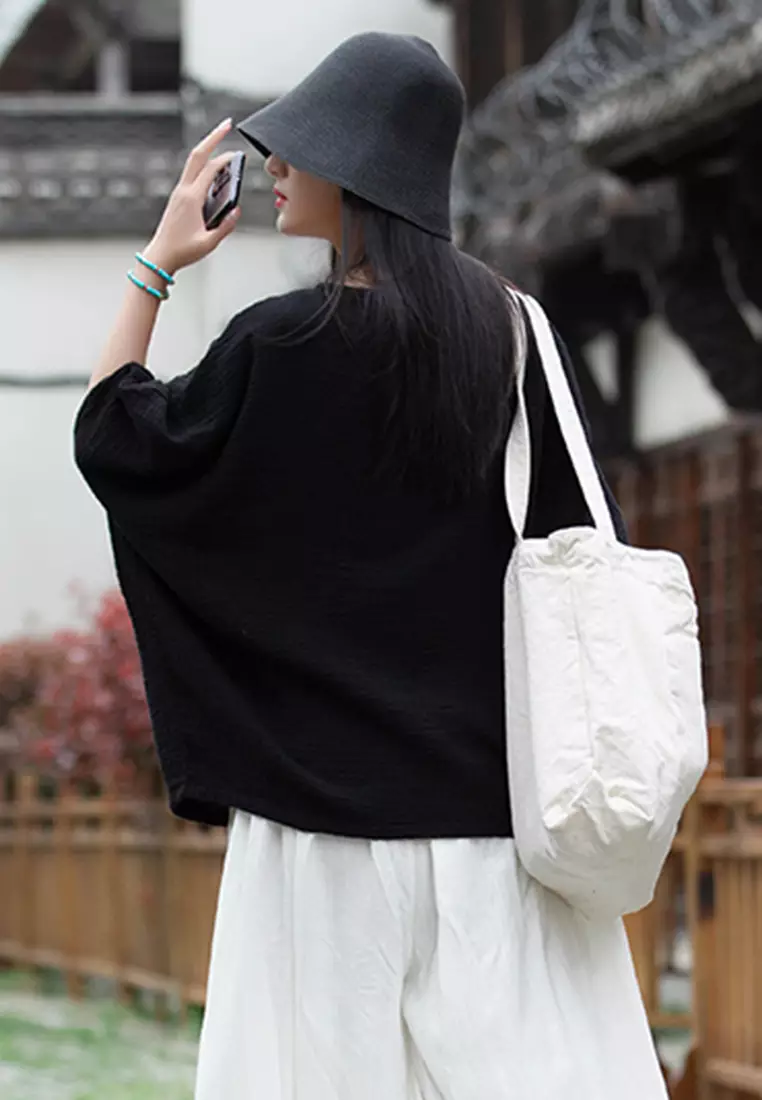 雙層竹節紋圓領T恤 BXF2524