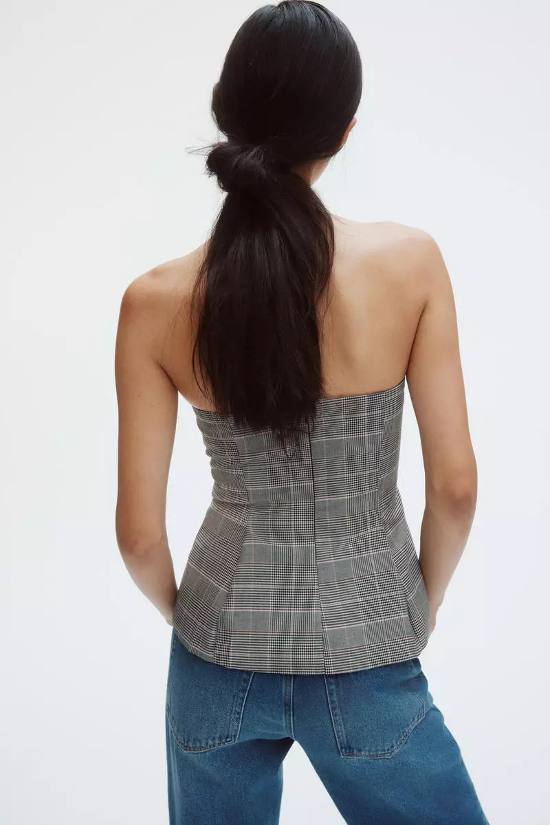 Flared bustier top