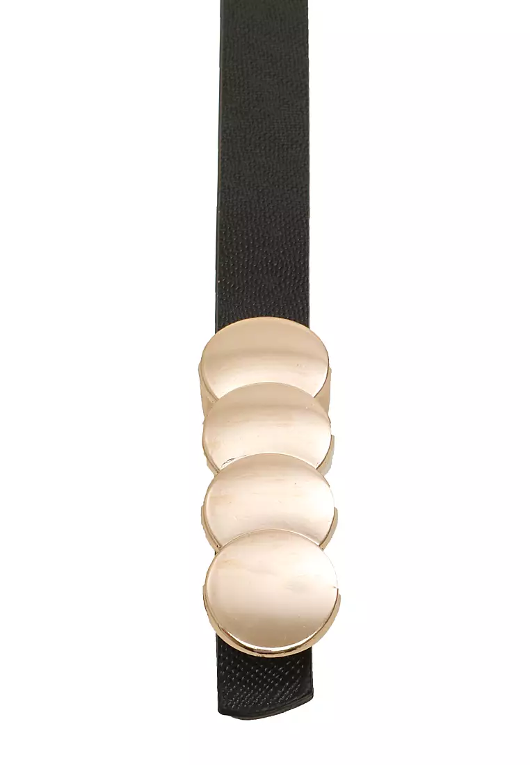 Fern Ikat Pinggang Gesper Wanita Stylish Casual Comfortable Material Leather Kulit ORIGINAL - Black