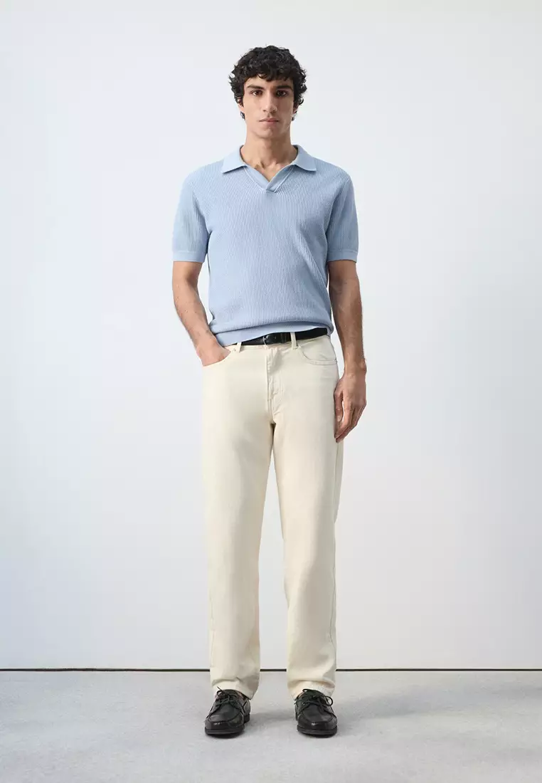 100% Cotton Knitted Structure Polo Shirt