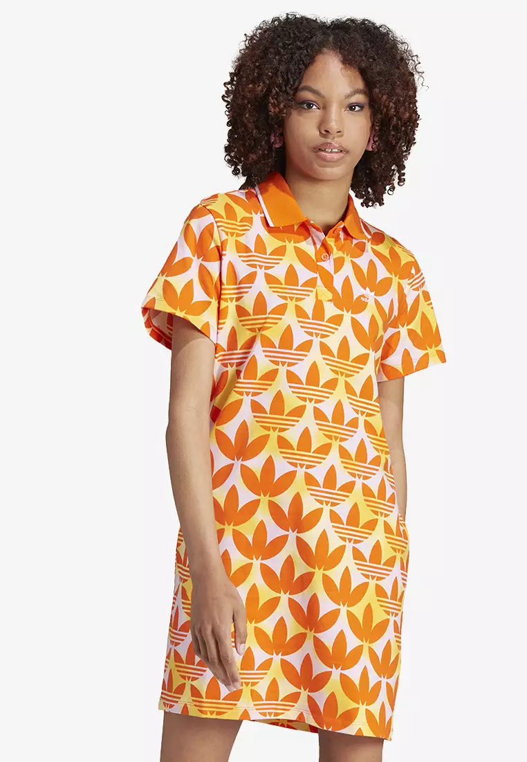 Adidas trefoil shop dress yellow