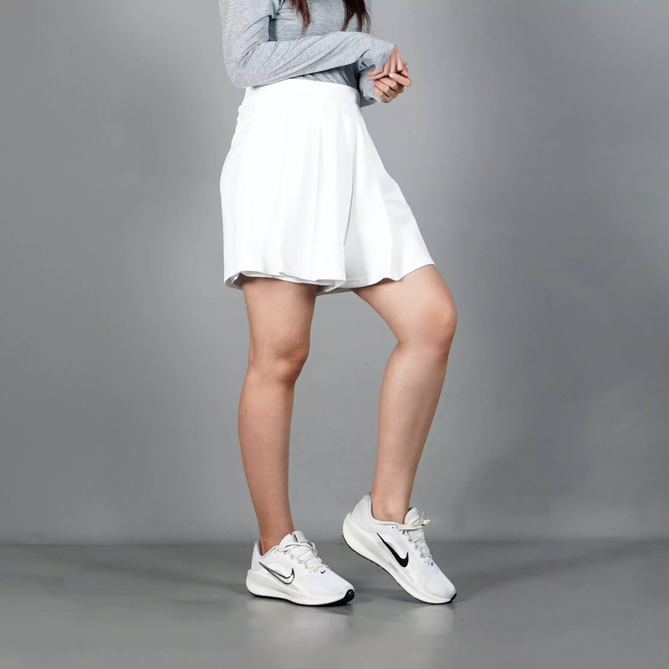 RENATA Celana Wanita Pendek Pleated Pants Celana Rok Lipat - BROKENWHITE