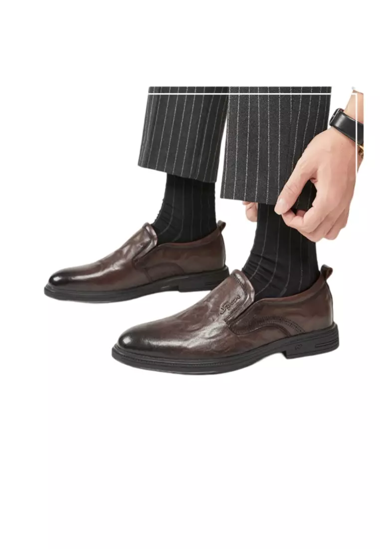 Soft-Soled Non-slip British Retro Business Formal Leather Shoes