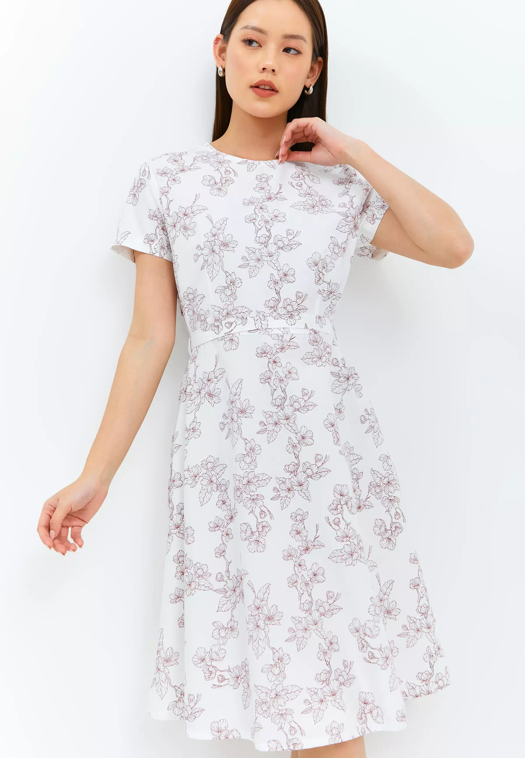 Clara Flower Red Dress (G.43113)