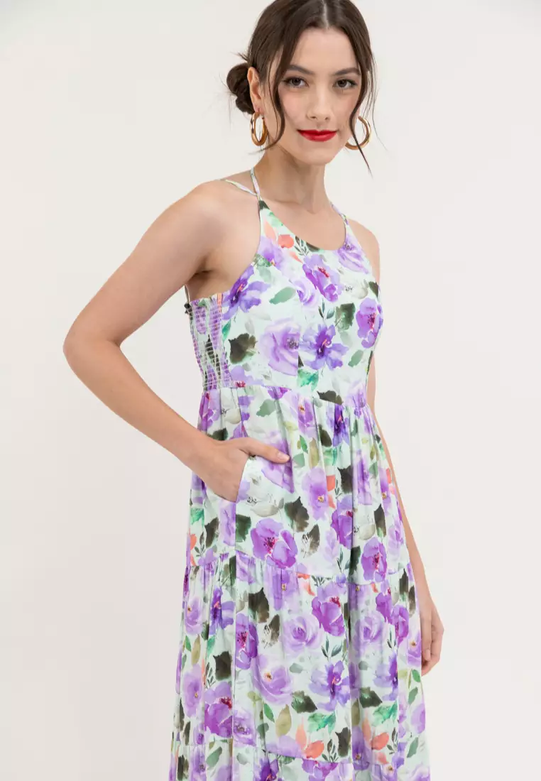 Lara Tie Back Tiered Dress