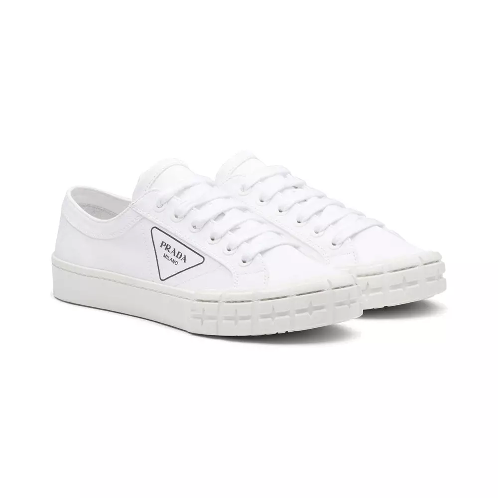 Prada cassetta wheel leather sneakers sales