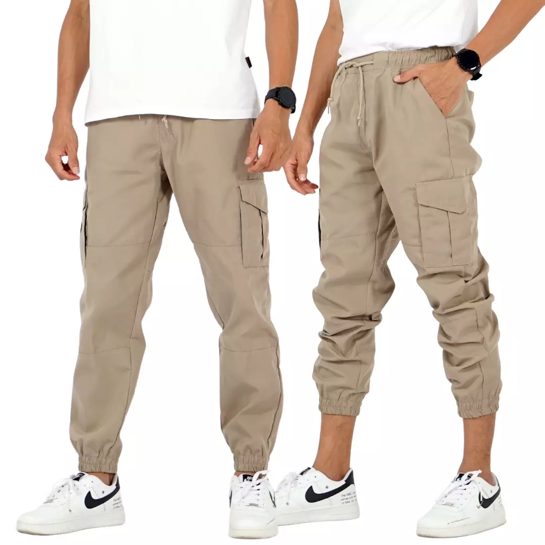 DAVE Cargo Jogger Pants Celana Cargo Joger Pria - BEIGE