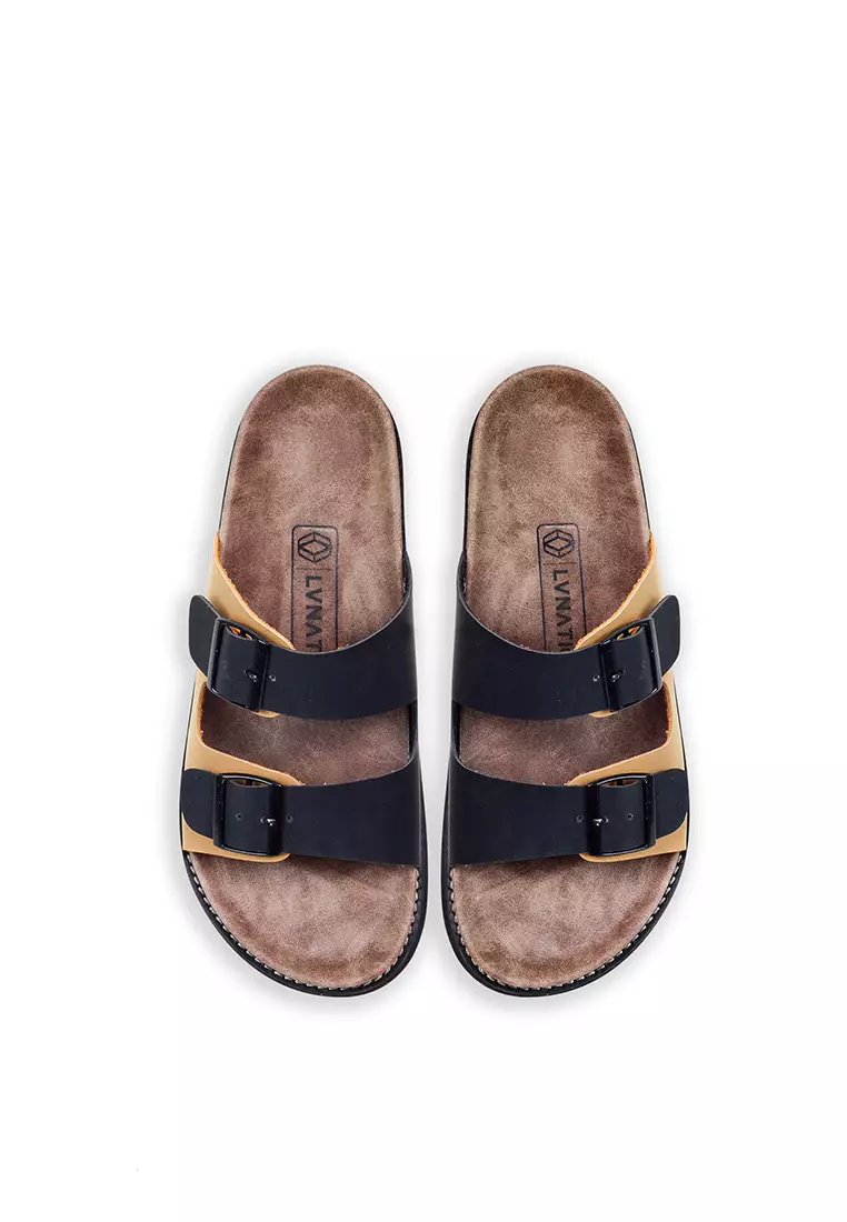 Lvnatica Atsuko Choco Black Slide Sandals