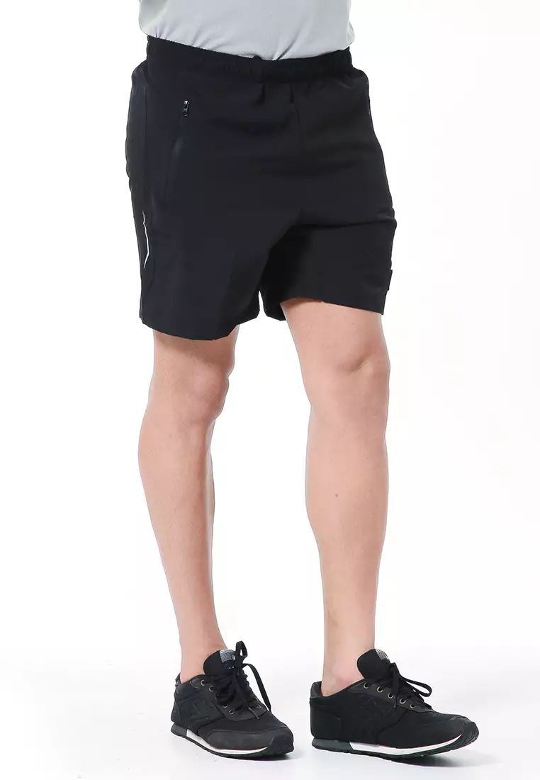Halburt Celana Pendek Olahraga Pria Plain Motive Short Pants Simple Material Parasut ORIGINAL - Black