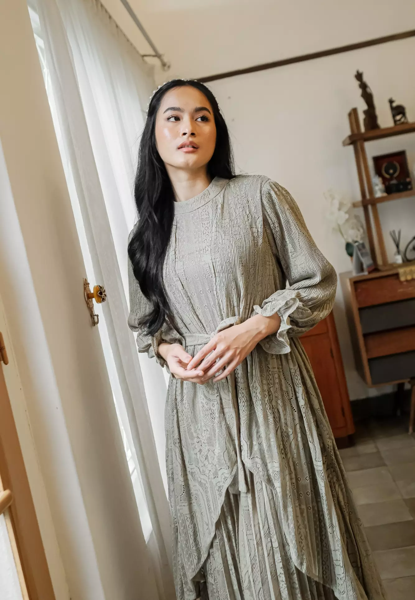 Lysandra Dress - Dusty Sage