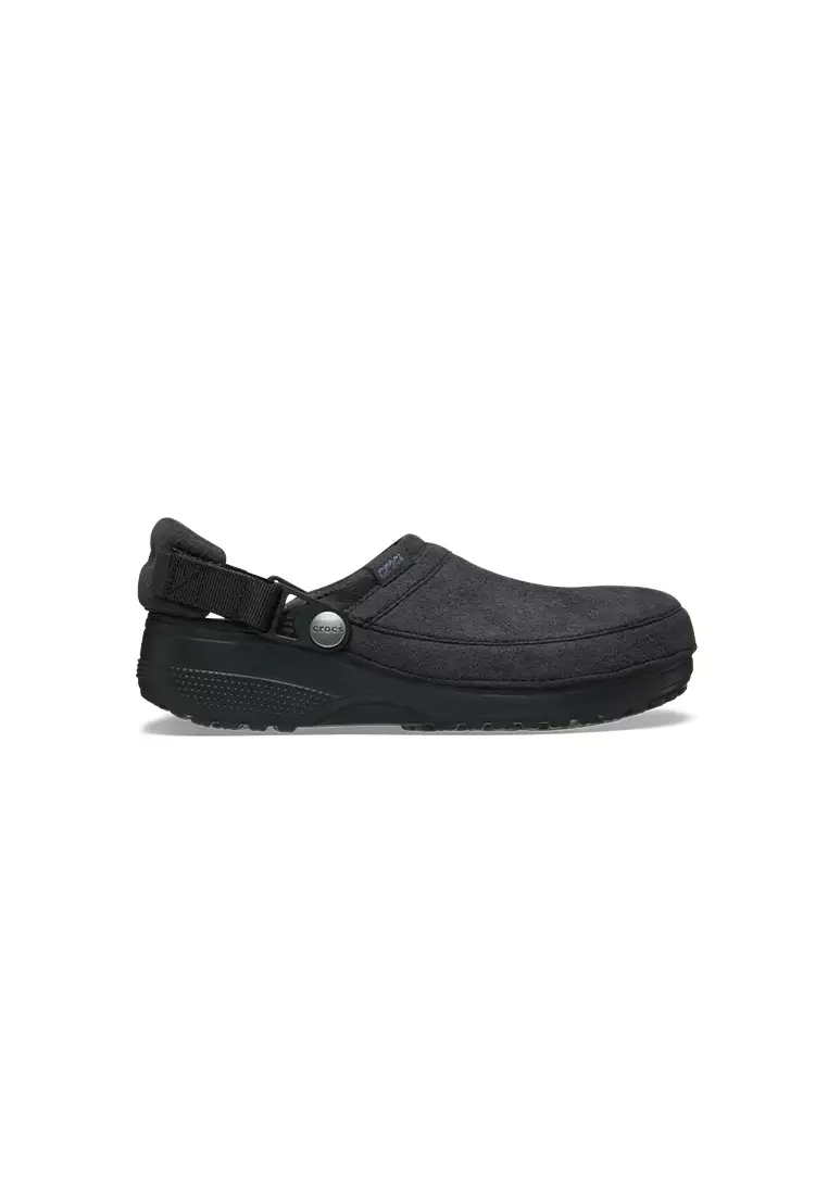 Classic Crafted Vegan Suede Clog in Black