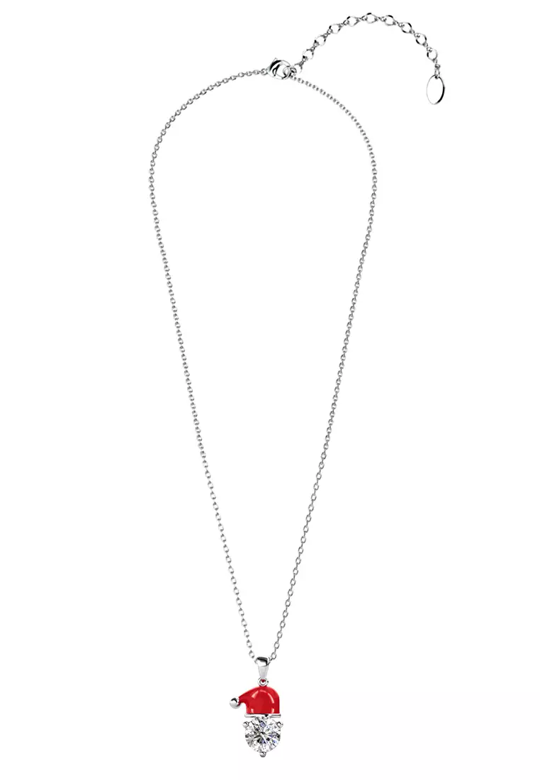 X'mas Santa Pendant WG - Kalung Crystal by Her Jewellery