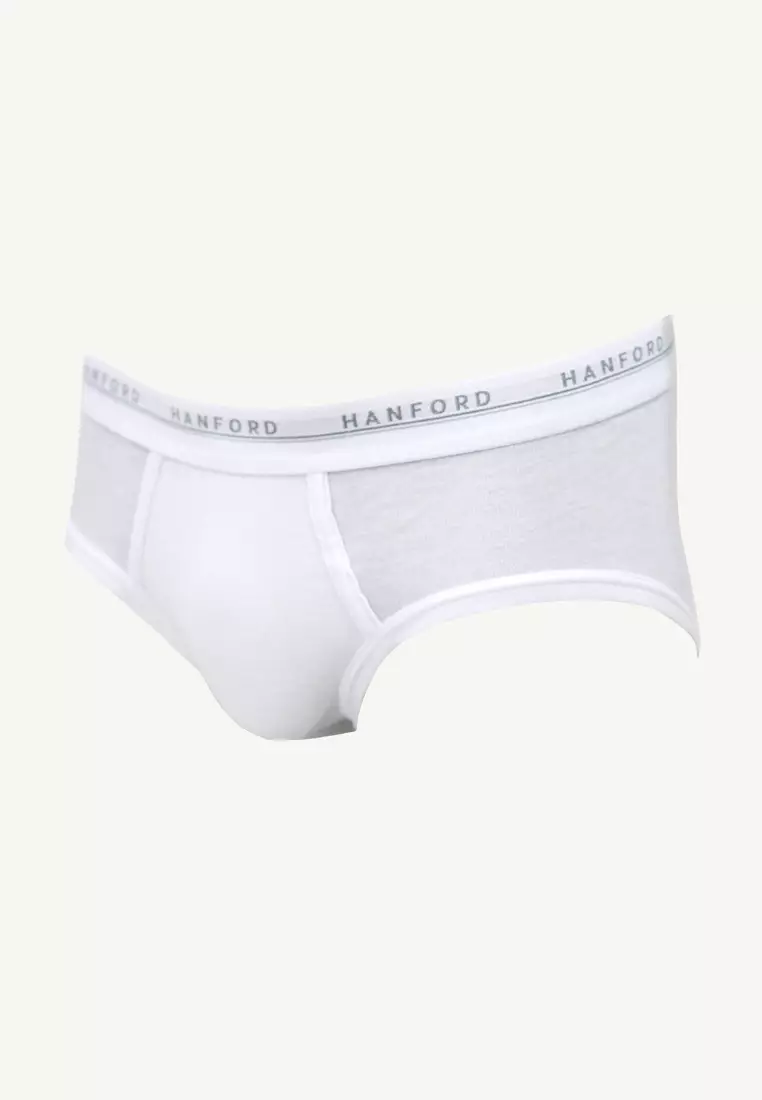 Premium Ribbed Cotton Hipster Men's Briefs - White (3in1 Pack)