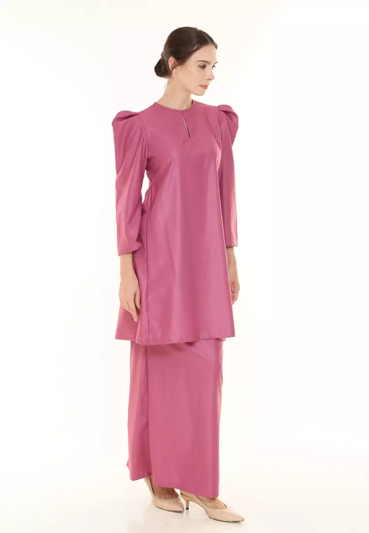 Yarra Kurung Pahang Modern in Plum Pink