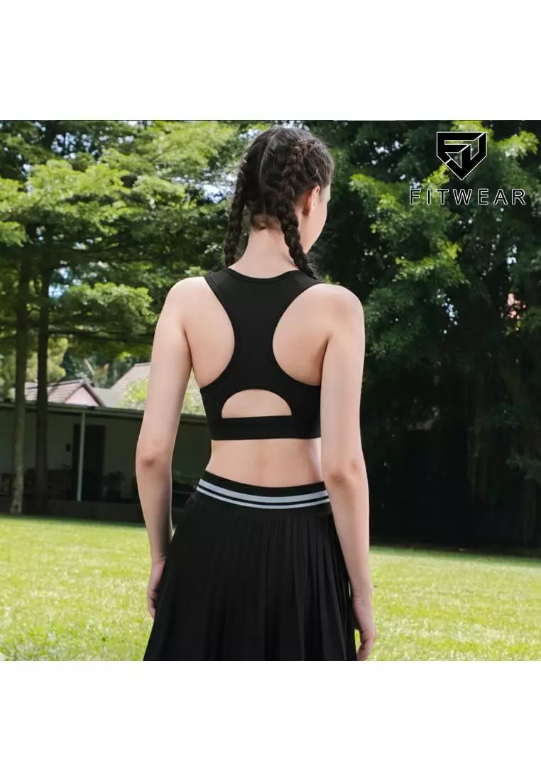 Fitwear SportBra Olahraga Wanita REYNA RACEBACK CUT-OUT - BLACK