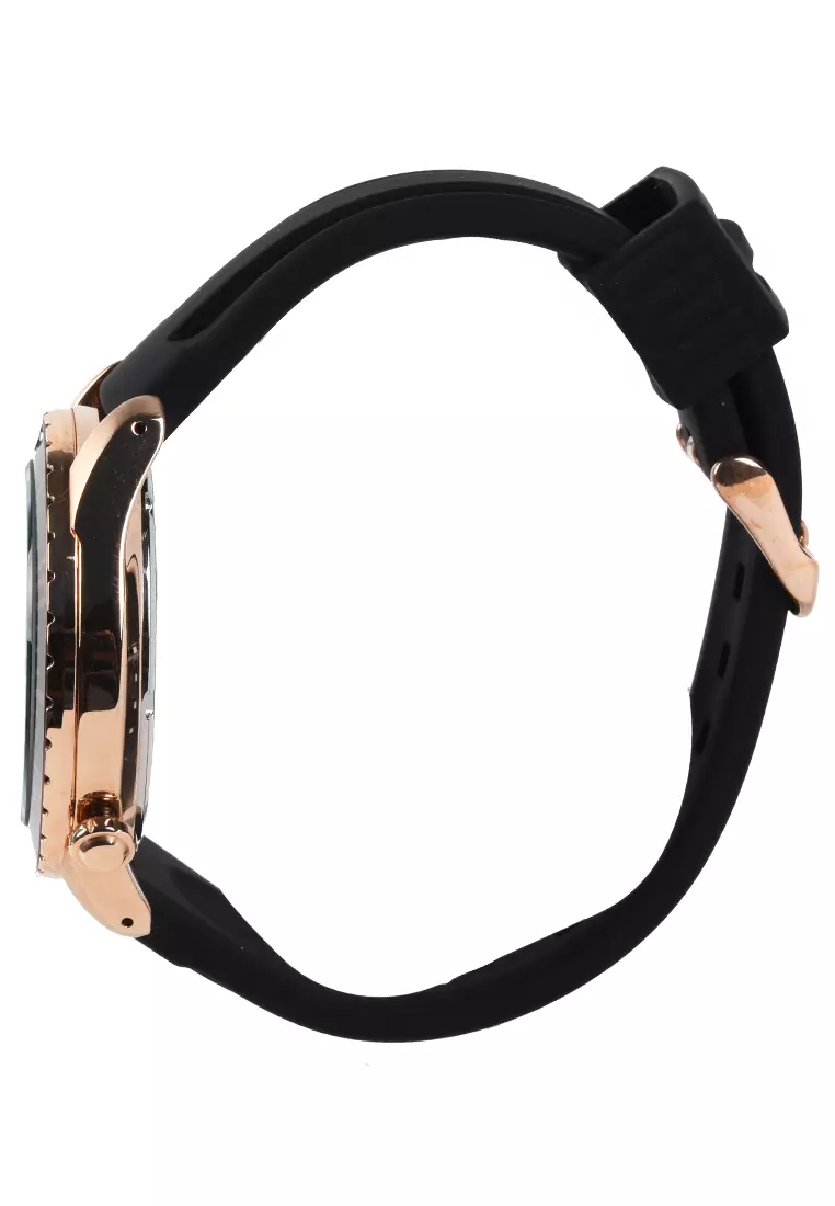 Alba - Jam Tangan Pria - Rosegold - Black Rubber Strap - AG8K36X1