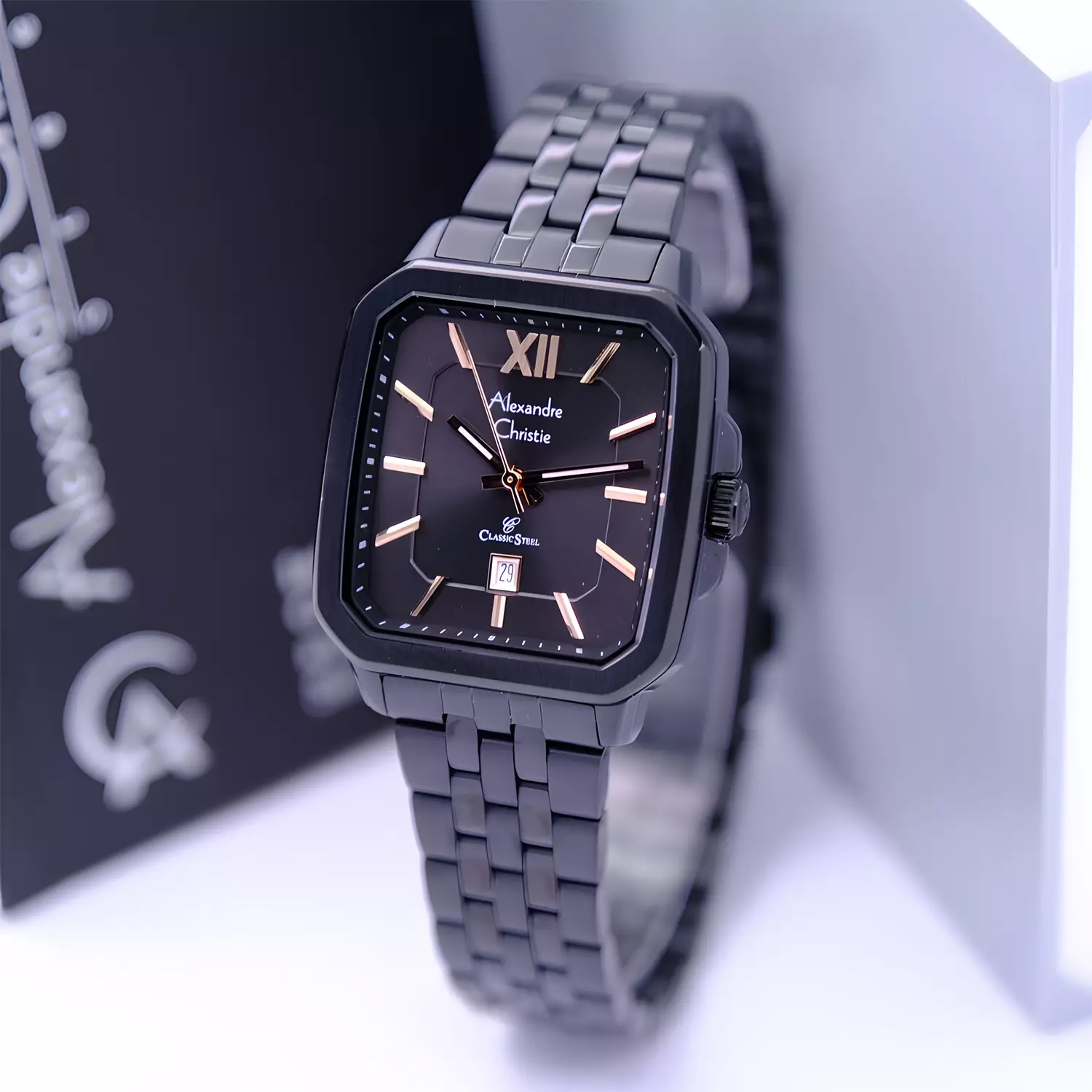 Jam Tangan Analog Wanita - Classic Series - Black Rose Gold Stainless Steel - 8704LDBIPBARG