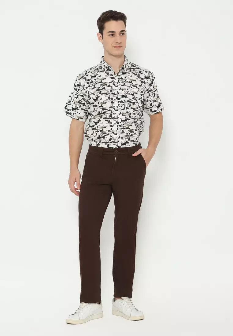 POLICE Celana Chino Panjang Cotton Premium Regular Fit Pria