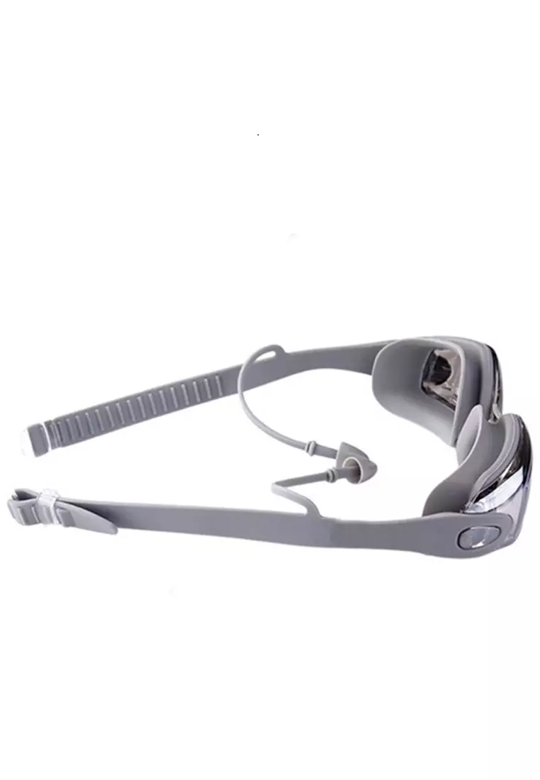 Qanic Kacamata Renang Dengan Penutup Telinga Perfect Design Material Polycarbonate ORIGINAL - Silver